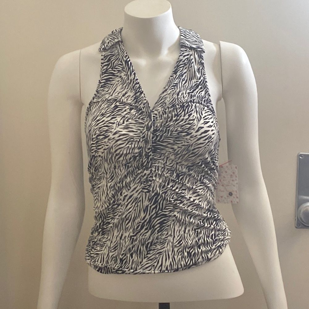 NWT Free People zebra striped racerback tank top